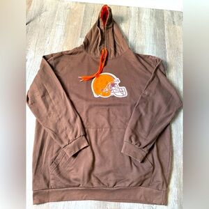 NFL Cleveland Browns Hoodie Sweatshirt Brown Orange Pullover Size XL 2XL Tall